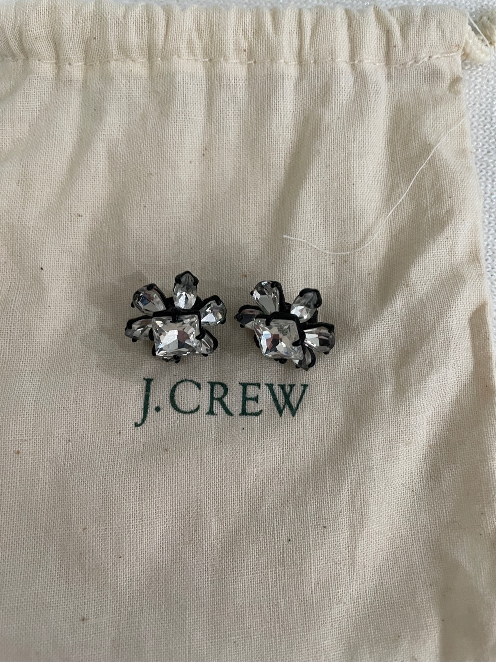 J. Crew Clear Crystal Flower Cluster Stud Earrings